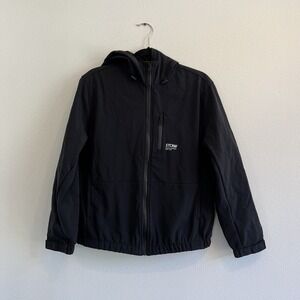 Zara Boys Lightweight Jacket Sz 13-14 Yr Black Lined Warm Hooded Pockets